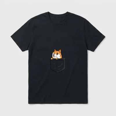 Pocket Doge Doge Dog T-Shirt – Klassisches T-Shirt in Schwarz