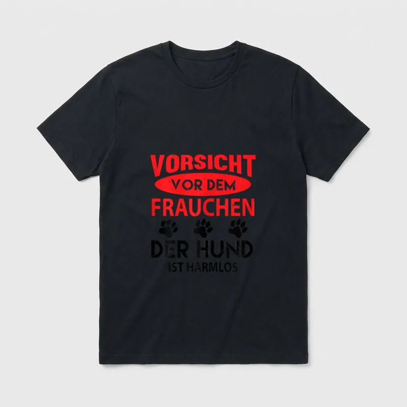 Hundebesitzerin Vorsicht vor T-Shirt – Klassisches T-Shirt in Schwarz
