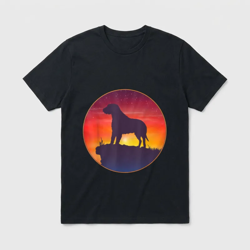 Irischer Wolfshund Sunset T-Shirt – Klassisches T-Shirt in Schwarz