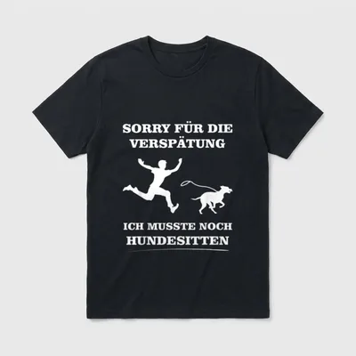 Lustiger Hundesitter Spruch Gassi Gehen T-Shirt – Klassisches T-Shirt in Schwarz