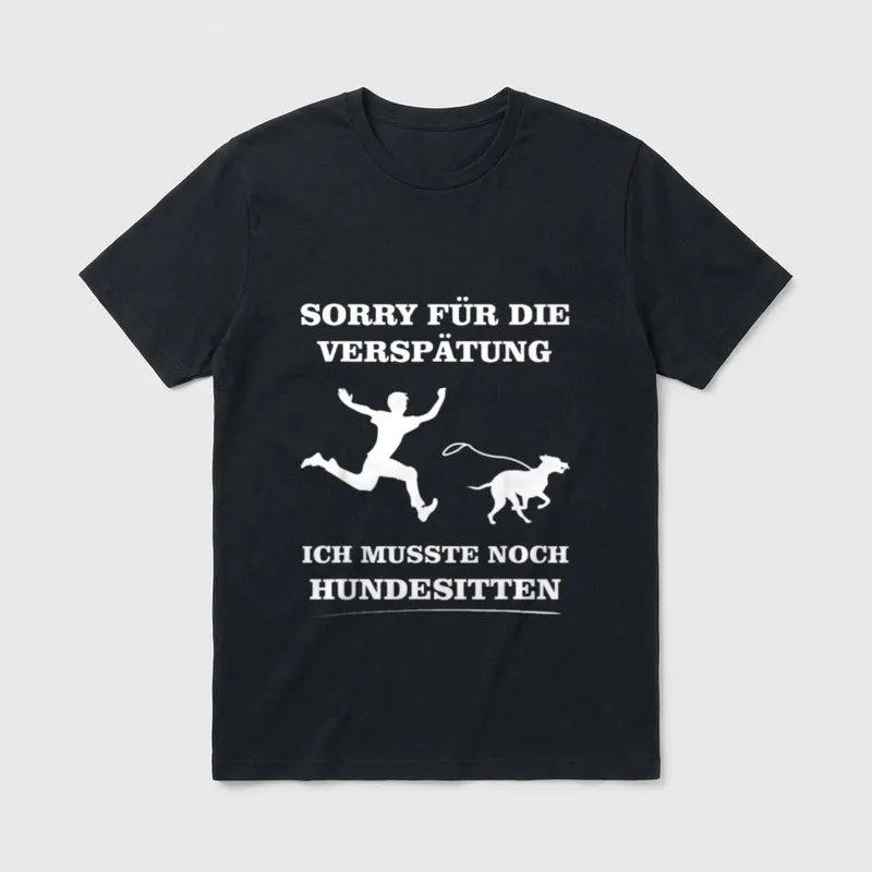 Lustiger Hundesitter Spruch Gassi Gehen T-Shirt – Klassisches T-Shirt in Schwarz