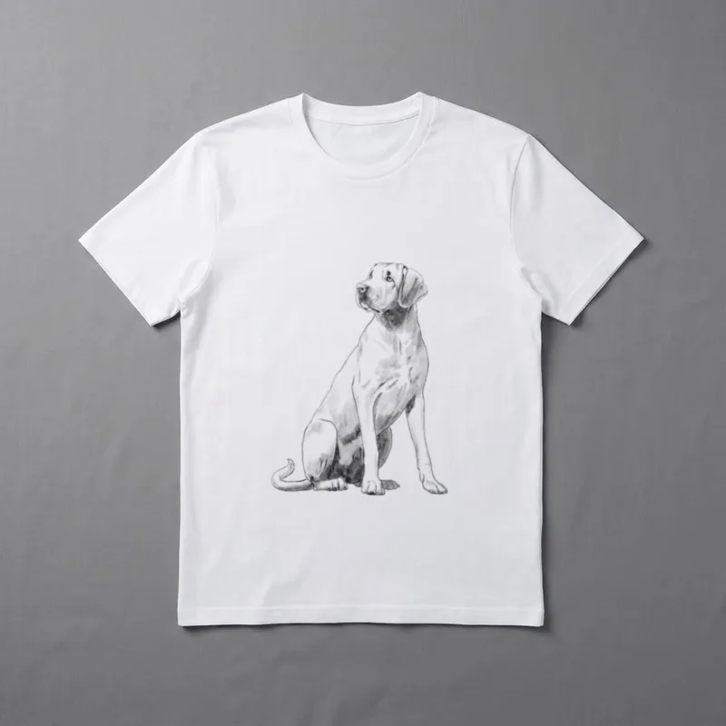 Sitzender Hund Broholmer T-Shirt – Klassisches T-Shirt in Schwarz