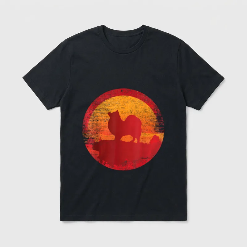 Deutscher Spitz Hunde T-Shirt 1030 – Klassisches T-Shirt in Schwarz