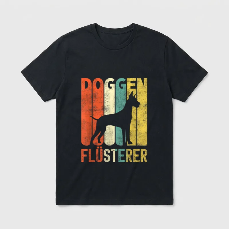 Retro Doggen Flüsterer Deutsche T-Shirt – Klassisches T-Shirt in Schwarz