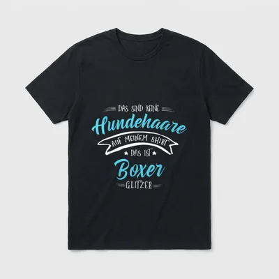 Hundehaare Glitzer Boxer T-Shirt – Klassisches T-Shirt in Schwarz