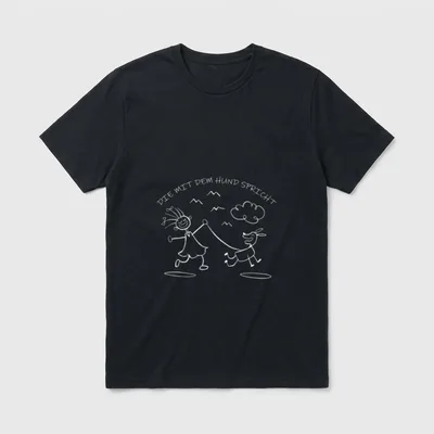 Die mit dem Hund T-Shirt 1035 – Klassisches T-Shirt in Schwarz