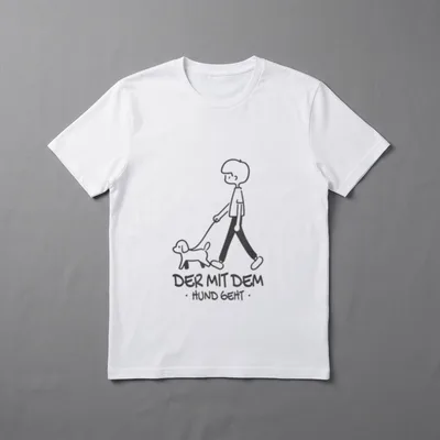 Der Mit Dem Hund T-Shirt 1036 – Klassisches T-Shirt in Schwarz