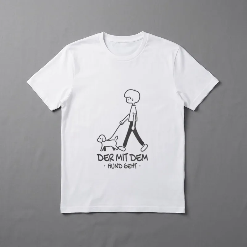 Der Mit Dem Hund T-Shirt 1036 – Klassisches T-Shirt in Schwarz