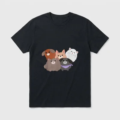 Niedliche Hunde Kawaii-Motiv Hundeliebhaber T-Shirt – Klassisches T-Shirt in Schwarz