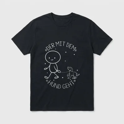 Der mit dem Hund T-Shirt 1039 – Klassisches T-Shirt in Schwarz