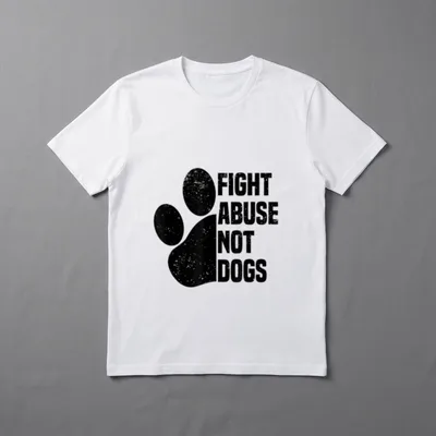 Fight Abuse Not Dogs T-Shirt – Klassisches T-Shirt in Schwarz