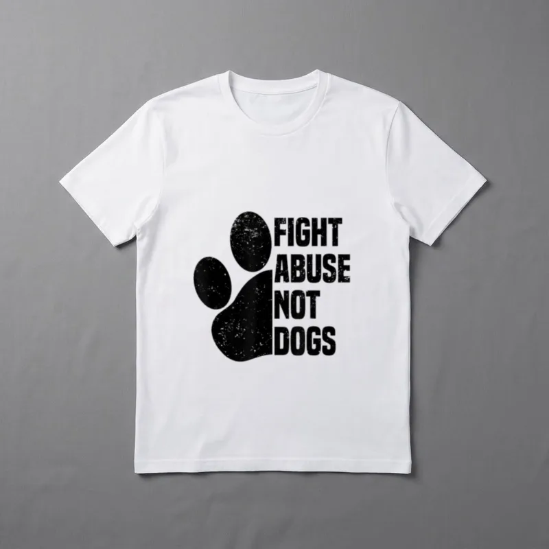 Fight Abuse Not Dogs T-Shirt – Klassisches T-Shirt in Schwarz