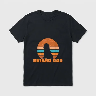 Briard Dad Papa Vintage T-Shirt – Klassisches T-Shirt in Schwarz