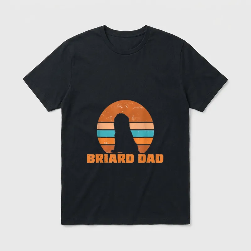 Briard Dad Papa Vintage T-Shirt – Klassisches T-Shirt in Schwarz