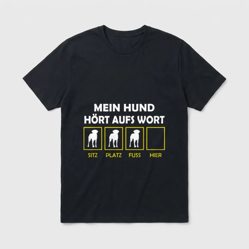 Hundebesitzer Hundehalter Mein Hund hört T-Shirt – Klassisches T-Shirt in Schwarz