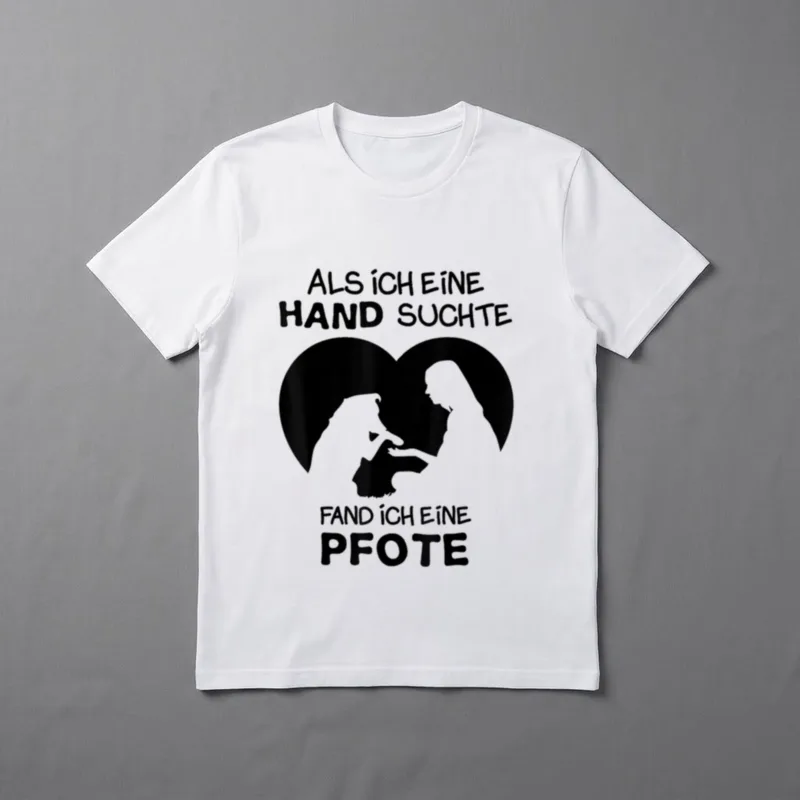 Suchte Hand fand Pfote T-Shirt – Klassisches T-Shirt in Schwarz