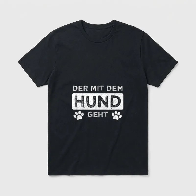 Der mit dem Hund T-Shirt 1055 – Klassisches T-Shirt in Schwarz