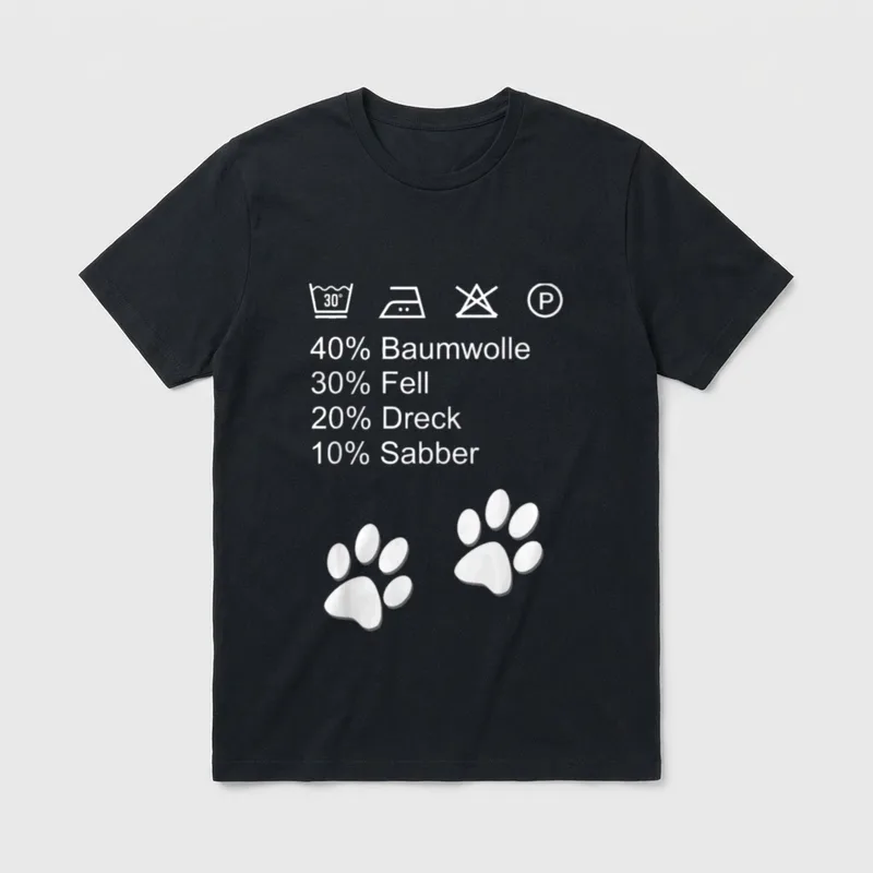 Hunde Hundemotiv Hundepfote Dog T-Shirt – Klassisches T-Shirt in Schwarz