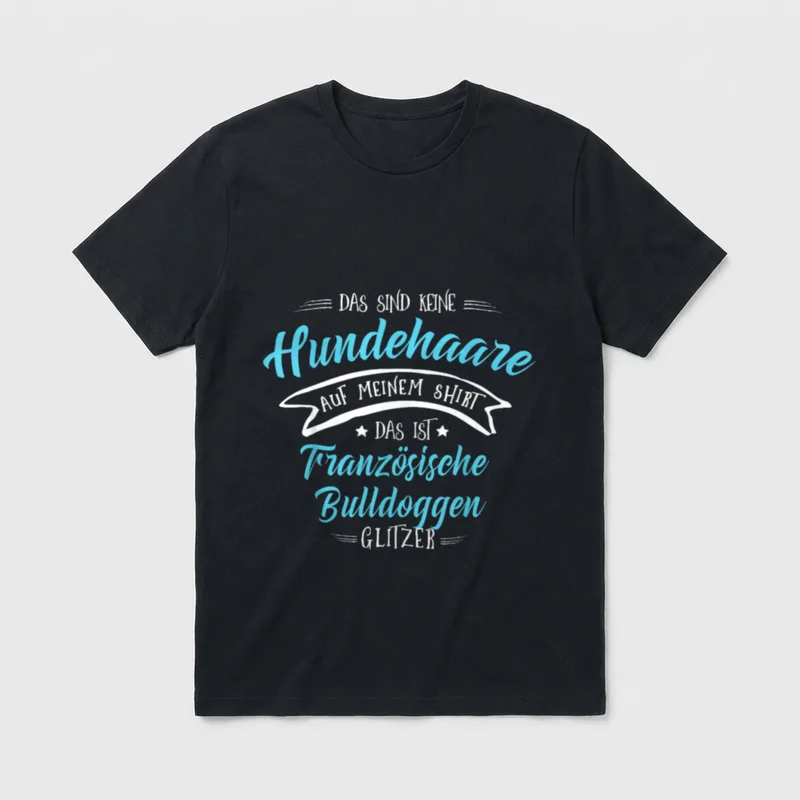Hundehaare Glitzer Französische Bulldogge T-Shirt – Klassisches T-Shirt in Schwarz