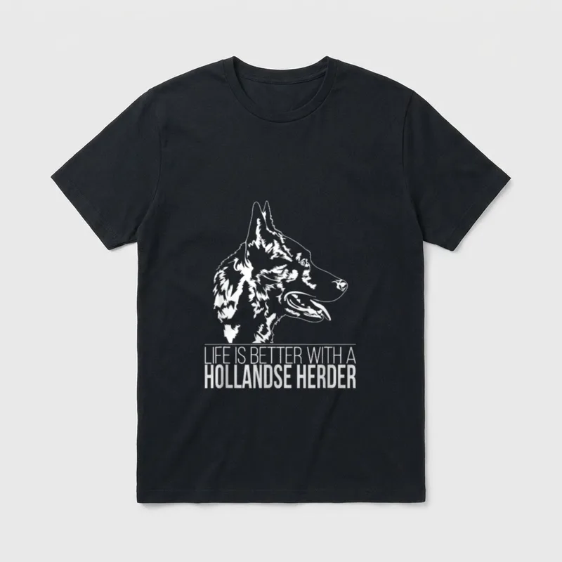 Hollandse Herder life better T-Shirt – Klassisches T-Shirt in Schwarz