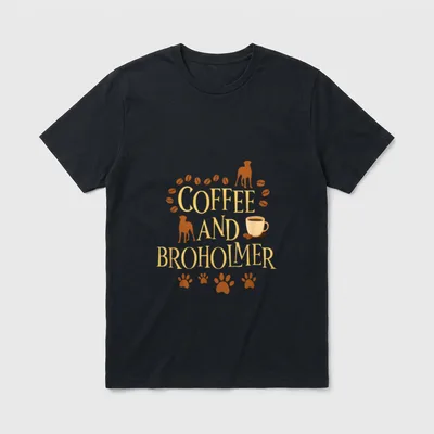 Kaffee und Broholmer Hund T-Shirt – Klassisches T-Shirt in Schwarz