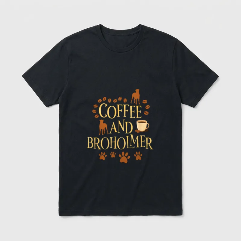 Kaffee und Broholmer Hund T-Shirt – Klassisches T-Shirt in Schwarz