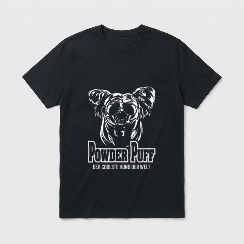 Powder Puff cooler Hund T-Shirt – Klassisches T-Shirt in Schwarz