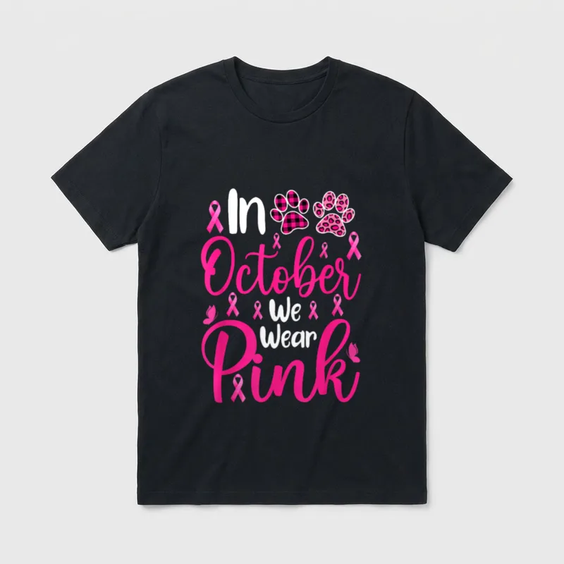 Oktober Tragen Sie Rosa T-Shirt – Klassisches T-Shirt in Schwarz