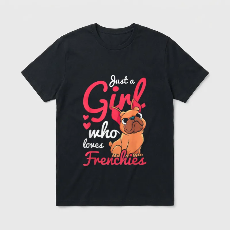 Mädchen Hundebesitzer Französische Bulldogge T-Shirt – Klassisches T-Shirt in Schwarz
