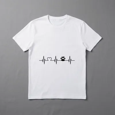 Hund Katze Herzschlag Pfote T-Shirt – Klassisches T-Shirt in Schwarz