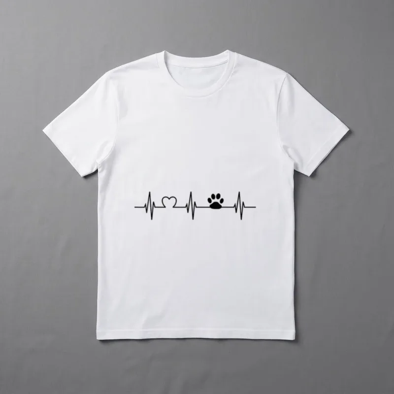 Hund Katze Herzschlag Pfote T-Shirt – Klassisches T-Shirt in Schwarz