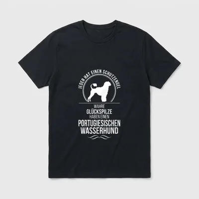 Portugiesischer Wasserhund Schutzengel Hunde T-Shirt – Klassisches T-Shirt in Schwarz
