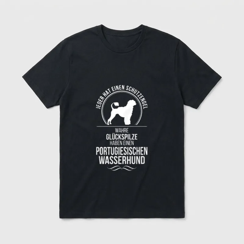 Portugiesischer Wasserhund Schutzengel Hunde T-Shirt – Klassisches T-Shirt in Schwarz