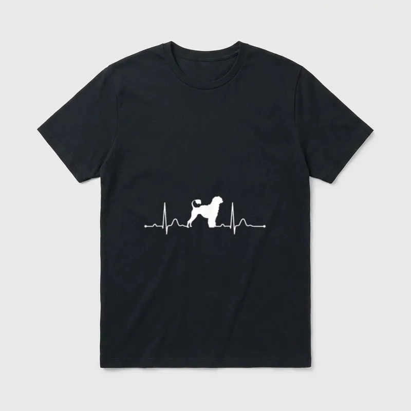 Portugiesischer Wasserhund Heartbeat Hunde T-Shirt – Klassisches T-Shirt in Schwarz