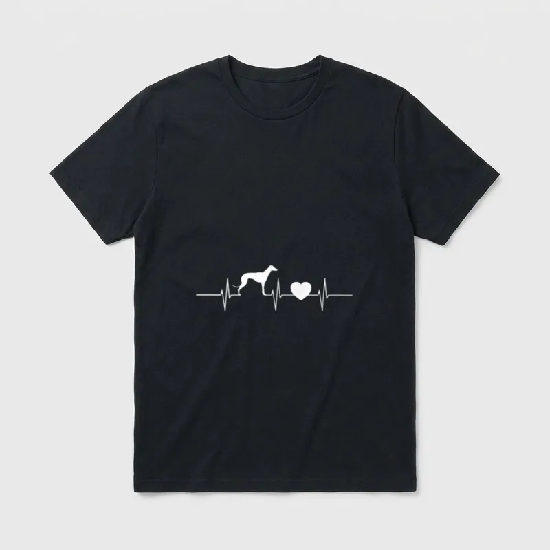 Windhund Herzschlag Liebe Hund T-Shirt – Klassisches T-Shirt in Schwarz