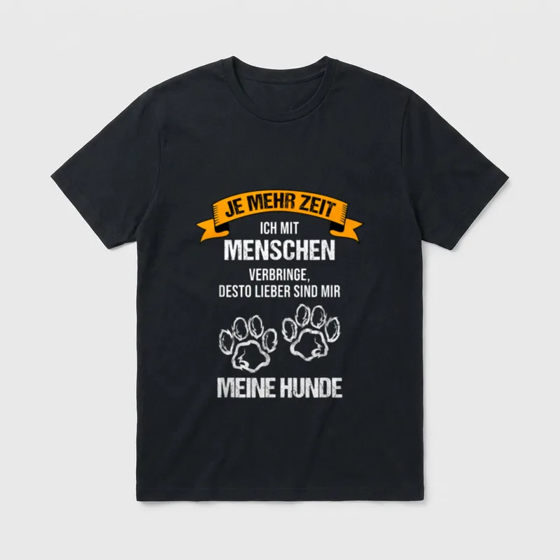 Lieber Hunde als Menschen T-Shirt – Klassisches T-Shirt in Schwarz