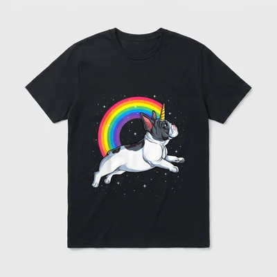 Frenchicorn Französische Bulldogge Einhorn T Hund T-Shirt – Klassisches T-Shirt in Schwarz