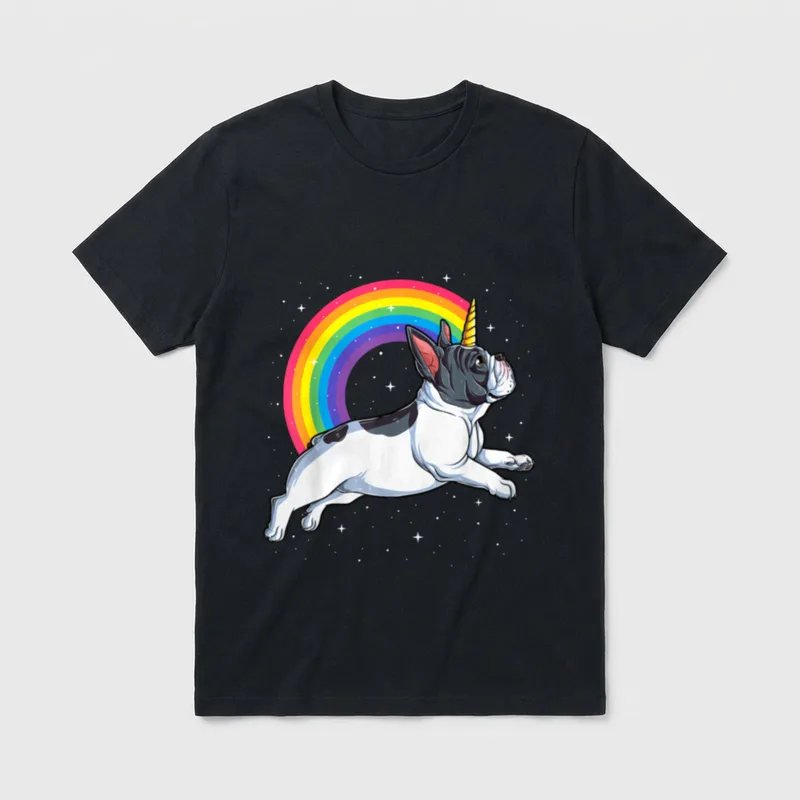 Frenchicorn Französische Bulldogge Einhorn T Hund T-Shirt – Klassisches T-Shirt in Schwarz
