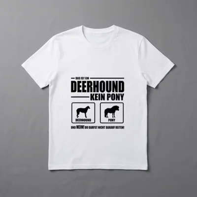 Deerhound Kein Pony Hund T-Shirt – Klassisches T-Shirt in Schwarz