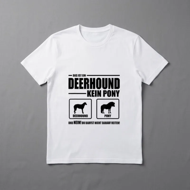Deerhound Kein Pony Hund T-Shirt – Klassisches T-Shirt in Schwarz