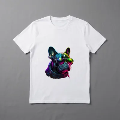 Französische Bulldogge Hunde Französische T-Shirt 1155 – Klassisches T-Shirt in Schwarz
