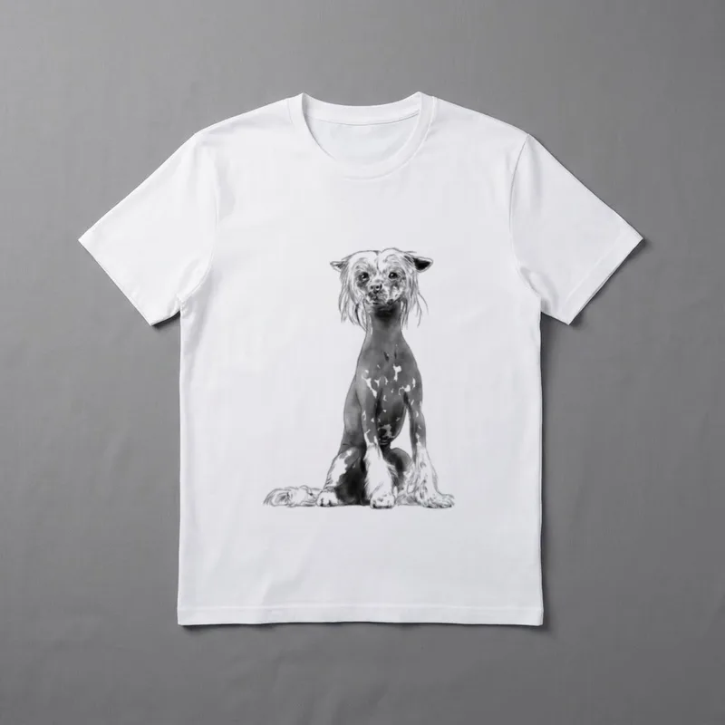 Sitzinder Hund Chinesischer Schopfhund T-Shirt – Klassisches T-Shirt in Schwarz