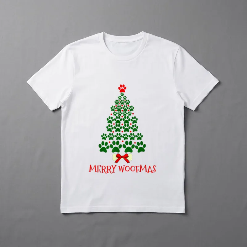 Woofmas Pfote Weihnachten Weihnachtsbaum T-Shirt – Klassisches T-Shirt in Schwarz