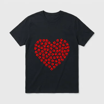 Herz Pfoten für Tierfreunde T-Shirt – Klassisches T-Shirt in Schwarz