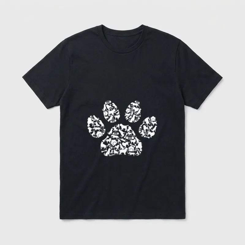 Hundepfote Pfote Pfote Hundepfote T-Shirt – Klassisches T-Shirt in Schwarz