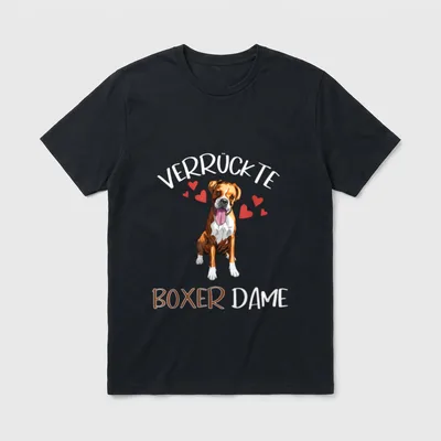 Verrückte Boxer Dame Süßes T-Shirt – Klassisches T-Shirt in Schwarz
