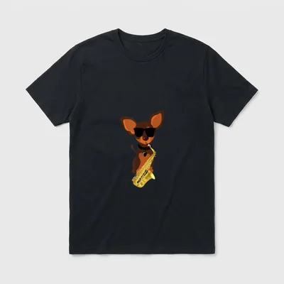 Lustiger Hund mit Sonnenbrille T-Shirt – Klassisches T-Shirt in Schwarz