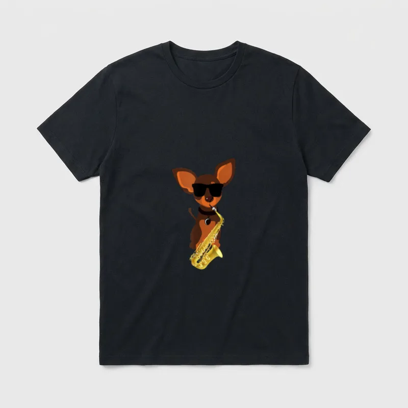 Lustiger Hund mit Sonnenbrille T-Shirt – Klassisches T-Shirt in Schwarz