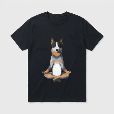 Witziger Yoga Hund Australian T-Shirt – Klassisches T-Shirt in Schwarz