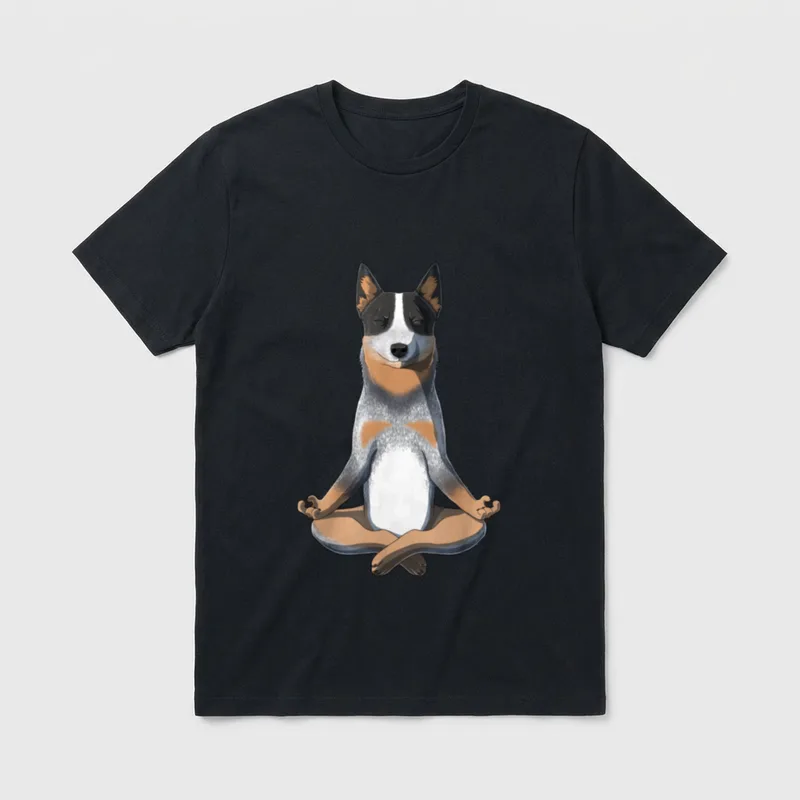 Witziger Yoga Hund Australian T-Shirt – Klassisches T-Shirt in Schwarz